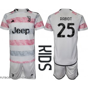 Juventus Adrien Rabiot #25 Segunda Equipación Niños 2023-24 Manga Corta (+ Pantalones cortos)